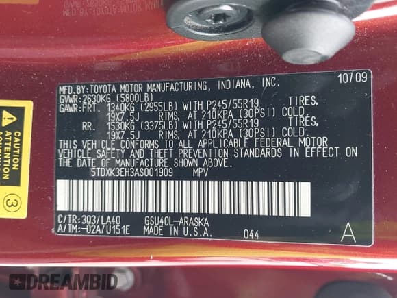 ✅ 2010 Toyota Highlander Sport • VIN: 5TDXK3EH3AS001909 • Lot: 42149786. Wystawiony na IAAI z przebiegiem 130 427 mil. Bezpłatny archiwum sprzedaży aukcyjnych z USA i szczegółowy raport historii pojazdu na DreamBid. Zdjęcie 9.