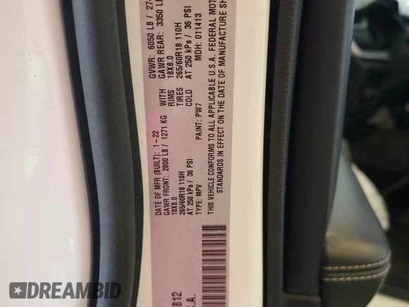 2022 Jeep Grand Cherokee Limited z VIN 1C4RJHBG9N8533812, wystawiony jako Copart lot #66925985 z przebiegiem 32 688 mil mil oraz Nie do naprawy • Non repairable. Historia ofert i sprzedaży dostępna na DreamBid. Obrazek 13.