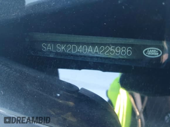 ✅ 2010 Land Rover Range Rover Sport HSE Lux • VIN: SALSK2D40AA225986 • Lot: 41972061. Listed on IAAI with 93,440 mi. Free auction sales archive from the USA and detailed vehicle history report at DreamBid. Image 12.