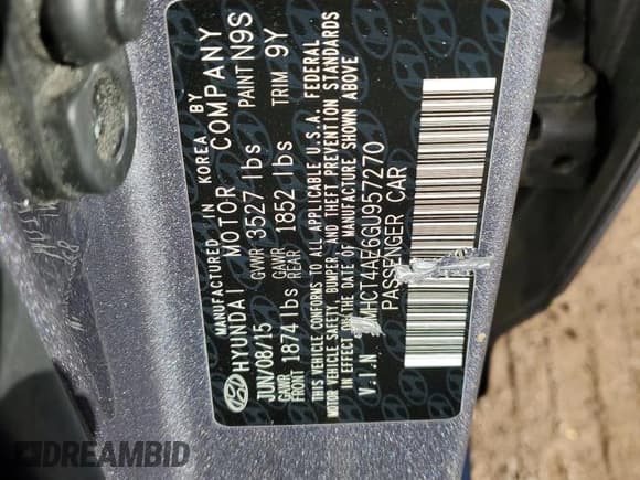 ✅ 2016 Hyundai Accent SE • VIN: KMHCT4AE6GU957270 • Лот: 78744024. Опубликован ранее на Copart с пробегом Не указан. Бесплатный доступ к архиву аукционных продаж из США и подробный отчёт об истории автомобиля на DreamBid. Изображение 12.