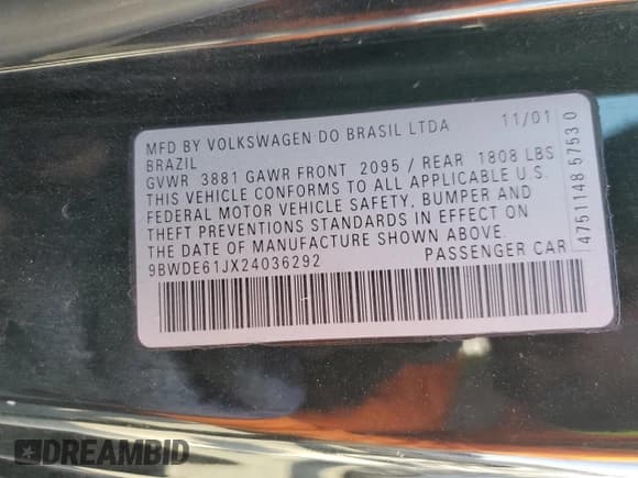 ✅ 2002 Volkswagen Golf GTI • VIN: 9BWDE61JX24036292 • Lot: 71419694. Wystawiony na Copart z przebiegiem 310 162 mil. Bezpłatny archiwum sprzedaży aukcyjnych z USA i szczegółowy raport historii pojazdu na DreamBid. Zdjęcie 12.