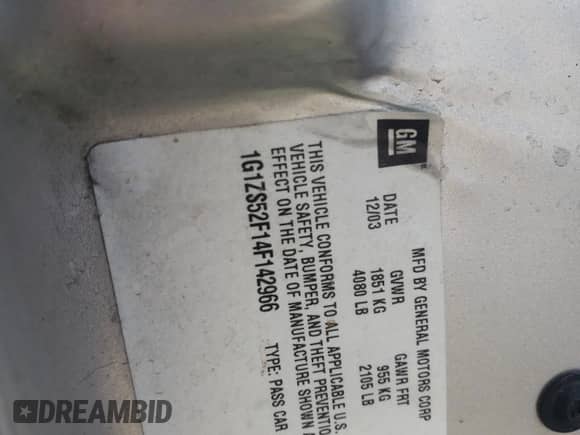 2004 Chevrolet Malibu z VIN 1G1ZS52F14F142966, wystawiony jako Copart lot #50894805 z przebiegiem 190 792 mil mil oraz Szkoda całkowita • Salvage title. Historia ofert i sprzedaży dostępna na DreamBid. Obrazek 14.