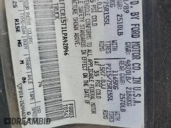 ✅ 1990 Ford Ranger • VIN: 1FTCR15T1LPA42846 • Lot: 88858905. Listed on Copart with 56,097 mi. Free auction sales archive from the USA and detailed vehicle history report at DreamBid. Image 24.