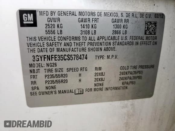 ✅ 2012 Cadillac SRX Premium Collection • VIN: 3GYFNFE35CS578474 • Lot: 65536115. Listed on Copart with 200,004 mi. Free auction sales archive from the USA and detailed vehicle history report at DreamBid. Image 13.