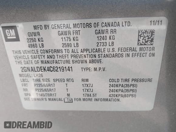 ✅ 2012 Chevrolet Equinox 1LT • VIN: 2GNALDEK4C6219141 • Lot: 43631567. Listed on IAAI with 210,141 mi. Free auction sales archive from the USA and detailed vehicle history report at DreamBid. Image 9.