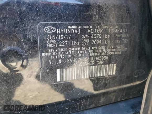 2017 Hyundai Ioniq SEL с VIN KMHC75LC4HU045986, выставлен на аукционе Copart как лот 88684825 с пробегом 133 913 миль миль и Чистый • Clean title. История ставок и продаж доступна на DreamBid. Изображение 12.