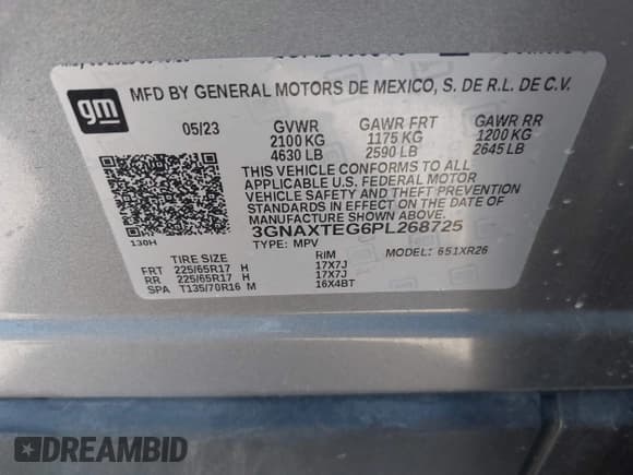 ✅ 2023 Chevrolet Equinox LT • VIN: 3GNAXTEG6PL268725 • Lot: 43513484. Wystawiony na IAAI z przebiegiem 113 008 mil. Bezpłatny archiwum sprzedaży aukcyjnych z USA i szczegółowy raport historii pojazdu na DreamBid. Zdjęcie 4.