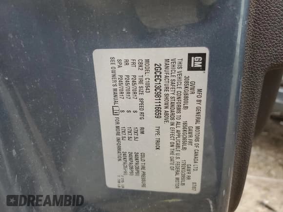 ✅ 2008 Chevrolet Silverado 1500 LS • VIN: 2GCEC13C981116659 • Lot: 69802264. Listed on Copart with 221,984 mi. Free auction sales archive from the USA and detailed vehicle history report at DreamBid. Image 12.