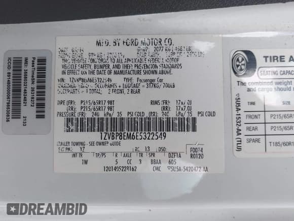 ✅ 2014 Ford Mustang Premium • VIN: 1ZVBP8EM6E5322549 • Lot: 42966927. Listed on IAAI with 144,151 mi. Free auction sales archive from the USA and detailed vehicle history report at DreamBid. Image 9.