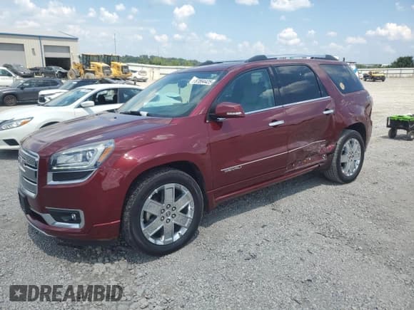✅ 2015 GMC Acadia Denali • VIN: 1GKKRTKD6FJ358064 • Lot: 67894425. Listed on Copart with 129,296 mi. Free auction sales archive from the USA and detailed vehicle history report at DreamBid. Image 1.