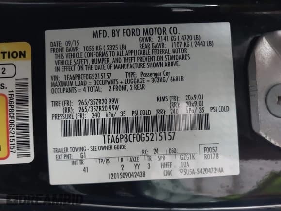 ✅ 2016 Ford Mustang GT • VIN: 1FA6P8CF0G5215157 • Лот: 43102660. Опубликован ранее на IAAI с пробегом 102 026 миль. Бесплатный доступ к архиву аукционных продаж из США и подробный отчёт об истории автомобиля на DreamBid. Изображение 9.