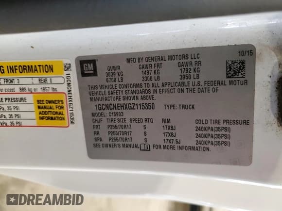 ✅ 2016 Chevrolet Silverado 1500 Work Truck • VIN: 1GCNCNEHXGZ115350 • Лот: 63740095. Опубликован ранее на Copart с пробегом 292 259 миль. Бесплатный доступ к архиву аукционных продаж из США и подробный отчёт об истории автомобиля на DreamBid. Изображение 12.