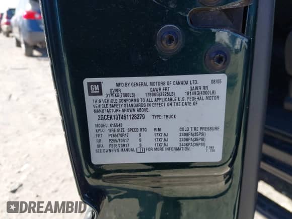 2006 Chevrolet Silverado 1500 LT3 с VIN 2GCEK13T461128279, выставлен на аукционе IAAI как лот 43620049 с пробегом 240 518 миль миль и . История ставок и продаж доступна на DreamBid. Изображение 9.