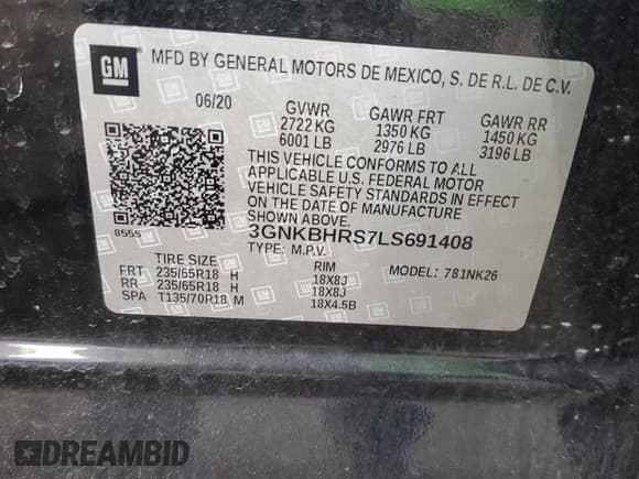 ✅ 2020 Chevrolet Blazer LT • VIN: 3GNKBHRS7LS691408 • Лот: 92845105. Опубликован ранее на Copart с пробегом 73 479 миль. Бесплатный доступ к архиву аукционных продаж из США и подробный отчёт об истории автомобиля на DreamBid. Изображение 14.