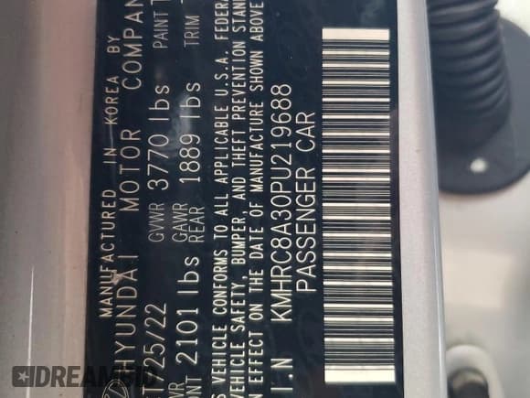 ✅ 2023 Hyundai Venue SEL • VIN: KMHRC8A30PU219688 • Lot: 49761395. Listed on Copart with 40,717 mi. Free auction sales archive from the USA and detailed vehicle history report at DreamBid. Image 12.