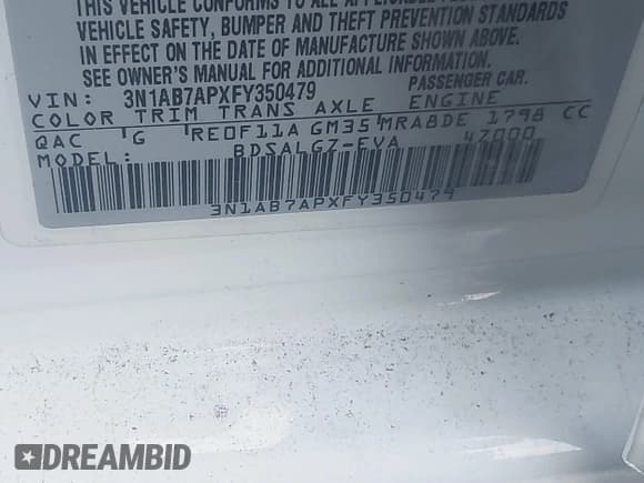 ✅ 2015 Nissan Sentra S • VIN: 3N1AB7APXFY350479 • Lot: 41355196. Wystawiony na IAAI z przebiegiem 61 075 mil. Bezpłatny archiwum sprzedaży aukcyjnych z USA i szczegółowy raport historii pojazdu na DreamBid. Zdjęcie 9.