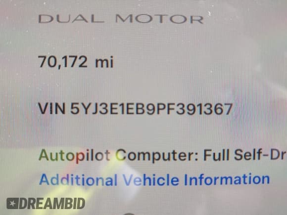 ✅ 2023 Tesla Model 3 Long Range • VIN: 5YJ3E1EB9PF391367 • Lot: 42765996. Listed on IAAI with 70,172 mi. Free auction sales archive from the USA and detailed vehicle history report at DreamBid. Image 9.