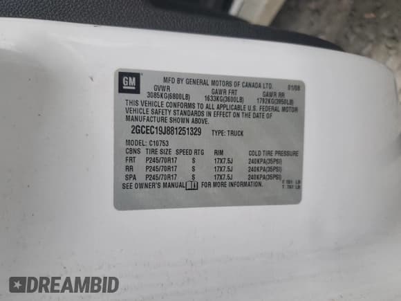 ✅ 2008 Chevrolet Silverado 1500 2LT • VIN: 2GCEC19J881251329 • Lot: 77889864. Wystawiony na Copart z przebiegiem 250 397 mil. Bezpłatny archiwum sprzedaży aukcyjnych z USA i szczegółowy raport historii pojazdu na DreamBid. Zdjęcie 13.