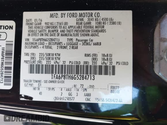 ✅ 2016 Ford Mustang EcoBoost • VIN: 1FA6P8TH6G5284713 • Lot: 43794243. Listed on IAAI with 47,279 mi. Free auction sales archive from the USA and detailed vehicle history report at DreamBid. Image 9.