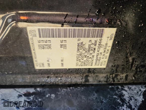 ✅ 2016 Nissan Maxima Platinum • VIN: 1N4AA6AP8GC410866 • Lot: 86708135. Wystawiony na Copart z przebiegiem 187 145 mil. Bezpłatny archiwum sprzedaży aukcyjnych z USA i szczegółowy raport historii pojazdu na DreamBid. Zdjęcie 12.