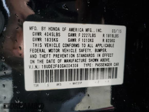 ✅ 2016 Acura ILX Premium • VIN: 19UDE2F80GA004308 • Lot: 47275325. Listed on Copart with 130,975 mi. Free auction sales archive from the USA and detailed vehicle history report at DreamBid. Image 12.