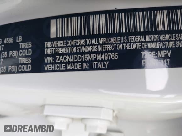 ✅ 2021 Jeep Renegade Limited • VIN: ZACNJDD15MPM49765 • Lot: 42093034. Listed on IAAI with 62,031 mi. Free auction sales archive from the USA and detailed vehicle history report at DreamBid. Image 9.