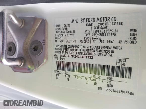 ✅ 2020 Ford Transit Connect XLT • VIN: NM0LS7F24L1481133 • Lot: 42064793. Listed on IAAI with 97,929 mi. Free auction sales archive from the USA and detailed vehicle history report at DreamBid. Image 9.