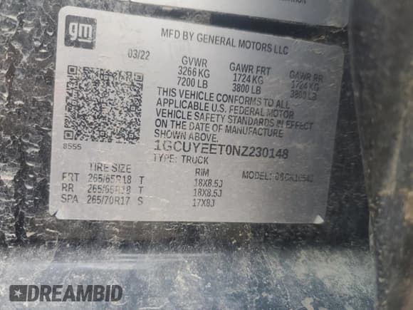 ✅ 2022 Chevrolet Silverado 1500 RST • VIN: 1GCUYEET0NZ230148 • Лот: 55269345. Опубликован ранее на Copart с пробегом 75 939 миль. Бесплатный доступ к архиву аукционных продаж из США и подробный отчёт об истории автомобиля на DreamBid. Изображение 12.