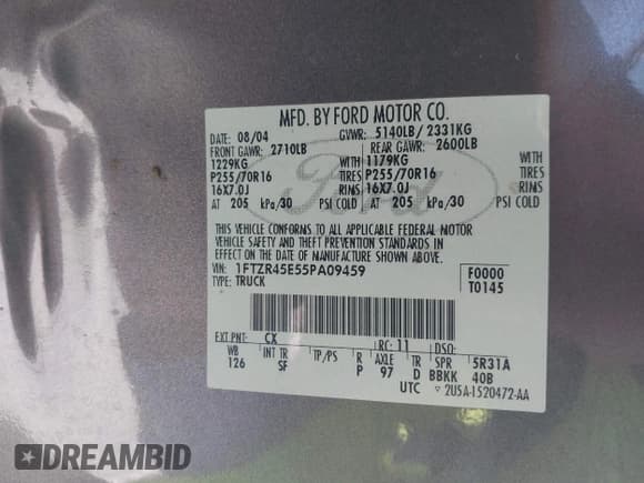 ✅ 2005 Ford Ranger XLT • VIN: 1FTZR45E55PA09459 • Lot: 43029190. Wystawiony na IAAI z przebiegiem 139 455 mil. Bezpłatny archiwum sprzedaży aukcyjnych z USA i szczegółowy raport historii pojazdu na DreamBid. Zdjęcie 9.