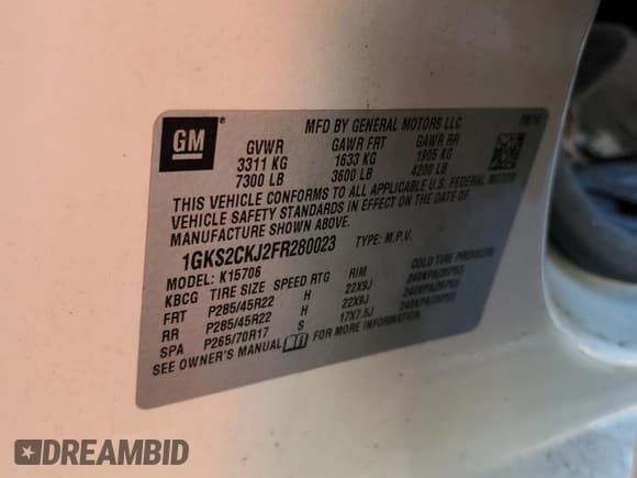 ✅ 2015 GMC Yukon Denali • VIN: 1GKS2CKJ2FR280023 • Лот: 81585325. Опубликован ранее на Copart с пробегом Не указан. Бесплатный доступ к архиву аукционных продаж из США и подробный отчёт об истории автомобиля на DreamBid. Изображение 12.