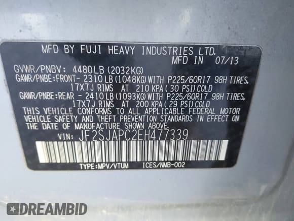 ✅ 2014 Subaru Forester Touring • VIN: JF2SJAPC2EH477339 • Lot: 43721953. Wystawiony na IAAI z przebiegiem 189 818 mil. Bezpłatny archiwum sprzedaży aukcyjnych z USA i szczegółowy raport historii pojazdu na DreamBid. Zdjęcie 9.