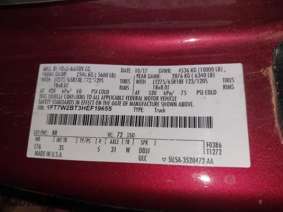 ✅ 2017 Ford F-250 Lariat • VIN: 1FT7W2BT3HEF19655 • Lot: 41932807. Wystawiony na IAAI z przebiegiem 231 282 mil. Bezpłatny archiwum sprzedaży aukcyjnych z USA i szczegółowy raport historii pojazdu na DreamBid. Zdjęcie 9.