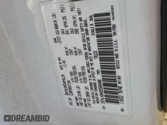 ✅ 2002 Dodge Dakota SLT • VIN: 1B7HL48NX2S560486 • Lot: 84499894. Wystawiony na Copart z przebiegiem 277 151 mil. Bezpłatny archiwum sprzedaży aukcyjnych z USA i szczegółowy raport historii pojazdu na DreamBid. Zdjęcie 12.