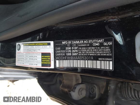 ✅ 2010 Mercedes-Benz E 350 Luxury • VIN: WDDHF8HBXAA053019 • Lot: 42290634. Listed on IAAI with 162,948 mi. Free auction sales archive from the USA and detailed vehicle history report at DreamBid. Image 9.