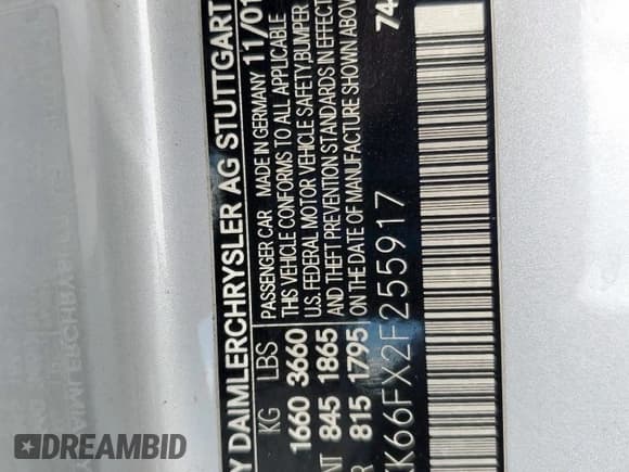 ✅ 2002 Mercedes-Benz SLK 3.2L AMG • VIN: WDBKK66FX2F255917 • Lot: 64666755. Listed on Copart with 63,031 mi. Free auction sales archive from the USA and detailed vehicle history report at DreamBid. Image 13.