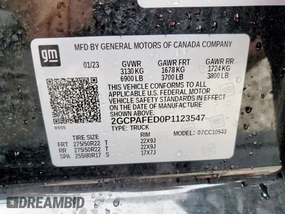 ✅ 2023 Chevrolet Silverado 1500 • VIN: 2GCPAFED0P1123547 • Лот: 60519975. Опубликован ранее на Copart с пробегом 57 234 миль. Бесплатный доступ к архиву аукционных продаж из США и подробный отчёт об истории автомобиля на DreamBid. Изображение 12.