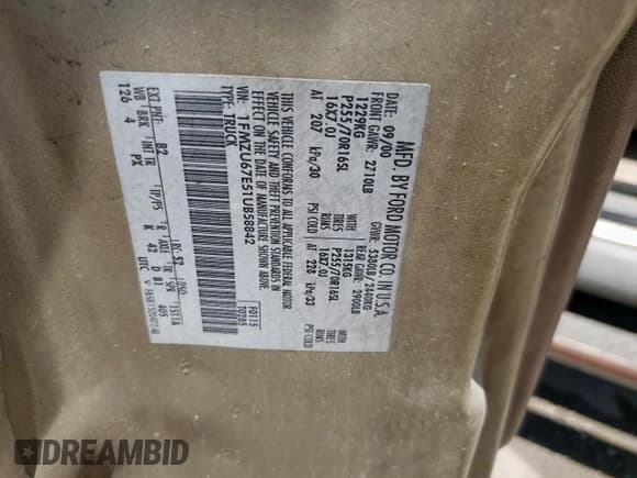 ✅ 2001 Ford Explorer Sport Trac • VIN: 1FMZU67E51UB58842 • Лот: 64328075. Опубликован ранее на Copart с пробегом 139 984 миль. Бесплатный доступ к архиву аукционных продаж из США и подробный отчёт об истории автомобиля на DreamBid. Изображение 12.