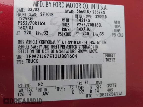 ✅ 2003 Ford Explorer Sport Trac XLS • VIN: 1FMZU67E13UB81604 • Lot: 43836840. Wystawiony na IAAI z przebiegiem 137 885 mil. Bezpłatny archiwum sprzedaży aukcyjnych z USA i szczegółowy raport historii pojazdu na DreamBid. Zdjęcie 9.