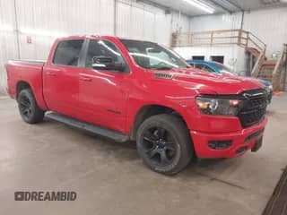 2022 Ram 1500 Big Horn with VIN 1C6SRFFT7NN254888, listed as a IAAI auction lot 42952271 with 28,430 mi miles and . Bid and sale history available at DreamBid. Image 1.