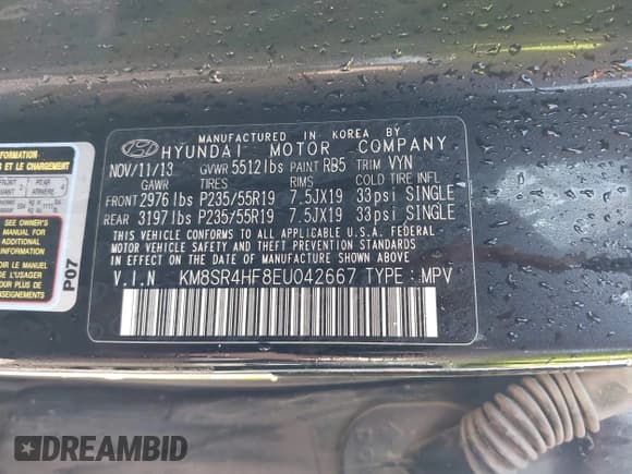 ✅ 2014 Hyundai Santa Fe Limited • VIN: KM8SR4HF8EU042667 • Лот: 42141111. Опубликован ранее на IAAI с пробегом 165 961 миль. Бесплатный доступ к архиву аукционных продаж из США и подробный отчёт об истории автомобиля на DreamBid. Изображение 9.