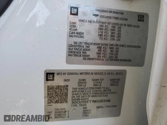 ✅ 2021 Chevrolet Silverado 1500 RST • VIN: 3GCUYEET7MG103346 • Lot: 89305765. Listed on Copart with 46,339 mi. Free auction sales archive from the USA and detailed vehicle history report at DreamBid. Image 12.