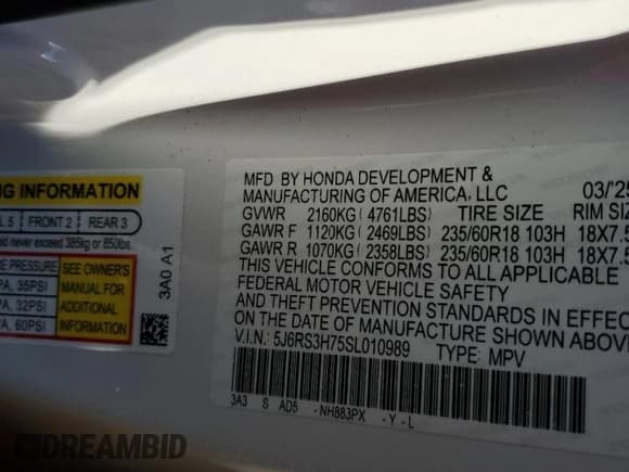 ✅ 2025 Honda CR-V EX-L • VIN: 5J6RS3H75SL010989 • Lot: 70850705. Listed on Copart with 3,333 mi. Free auction sales archive from the USA and detailed vehicle history report at DreamBid. Image 13.