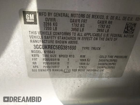 ✅ 2014 Chevrolet Silverado 1500 LT • VIN: 3GCUKREC5EG381690 • Лот: 40657087. Опубликован ранее на IAAI с пробегом 135 601 миль. Бесплатный доступ к архиву аукционных продаж из США и подробный отчёт об истории автомобиля на DreamBid. Изображение 9.