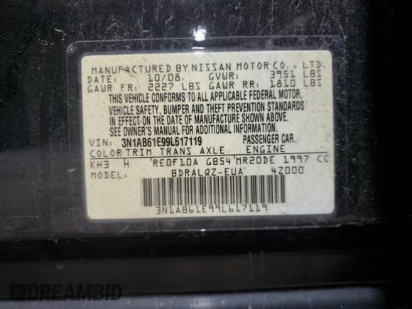 ✅ 2009 Nissan Sentra FE+ • VIN: 3N1AB61E99L617119 • Lot: 90792495. Wystawiony na Copart z przebiegiem 162 924 mil. Bezpłatny archiwum sprzedaży aukcyjnych z USA i szczegółowy raport historii pojazdu na DreamBid. Zdjęcie 13.