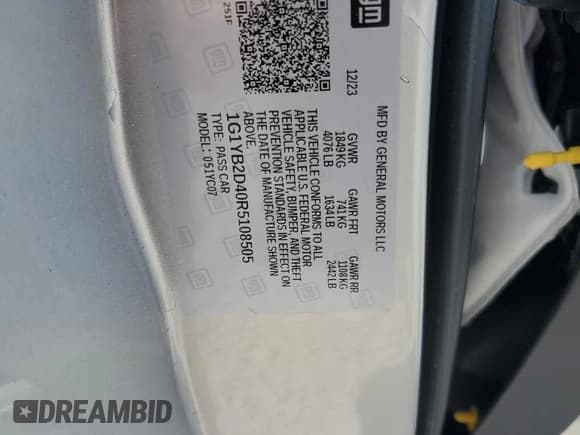 ✅ 2024 Chevrolet Corvette 2LT • VIN: 1G1YB2D40R5108505 • Lot: 81457205. Wystawiony na Copart z przebiegiem 11 462 mil. Bezpłatny archiwum sprzedaży aukcyjnych z USA i szczegółowy raport historii pojazdu na DreamBid. Zdjęcie 12.