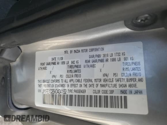 ✅ 2010 Mazda RX-8 • VIN: JM1FE1C26A0404162 • Lot: 54473264. Wystawiony na Copart z przebiegiem 120 024 mil. Bezpłatny archiwum sprzedaży aukcyjnych z USA i szczegółowy raport historii pojazdu na DreamBid. Zdjęcie 12.