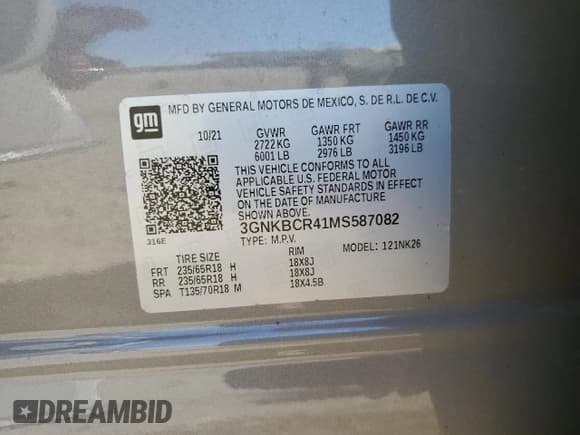 ✅ 2021 Chevrolet Blazer LT • VIN: 3GNKBCR41MS587082 • Lot: 84209805. Wystawiony na Copart z przebiegiem 60 477 mil. Bezpłatny archiwum sprzedaży aukcyjnych z USA i szczegółowy raport historii pojazdu na DreamBid. Zdjęcie 14.