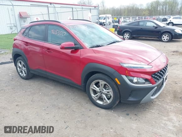 ✅ 2022 Hyundai Kona SEL • VIN: KM8K6CAB4NU924607 • Lot: 42155527. Listed on IAAI with 12,820 mi. Free auction sales archive from the USA and detailed vehicle history report at DreamBid. Image 1.