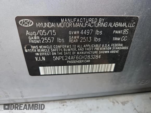 ✅ 2016 Hyundai Sonata SE • VIN: 5NPE24AF6GH283284 • Лот: 80136435. Опубликован ранее на Copart с пробегом 92 523 миль. Бесплатный доступ к архиву аукционных продаж из США и подробный отчёт об истории автомобиля на DreamBid. Изображение 12.