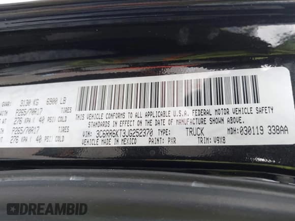 ✅ 2018 Ram 1500 Express • VIN: 3C6RR6KT3JG252370 • Lot: 42675772. Listed on IAAI with 110,667 mi. Free auction sales archive from the USA and detailed vehicle history report at DreamBid. Image 9.